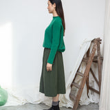 Shika Lambswool Knitted Jumper in Emerald
