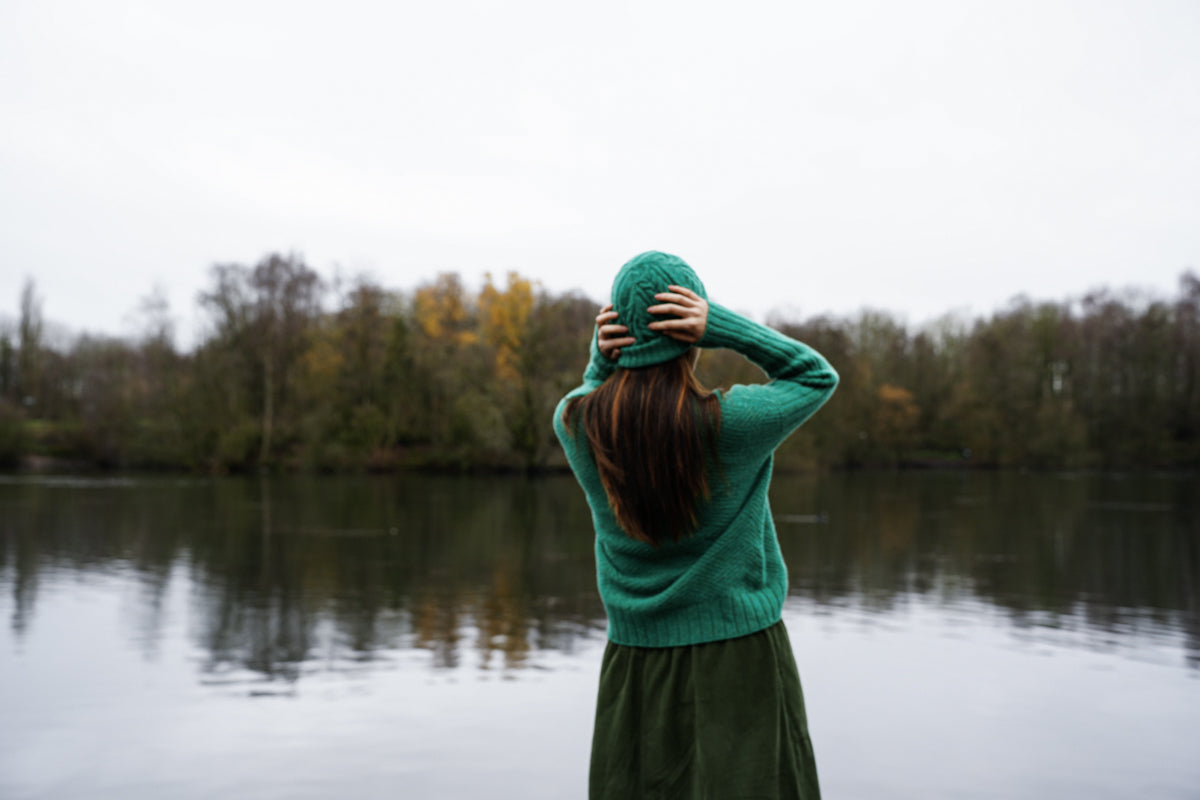 Shika Lambswool Knitted Jumper in Emerald