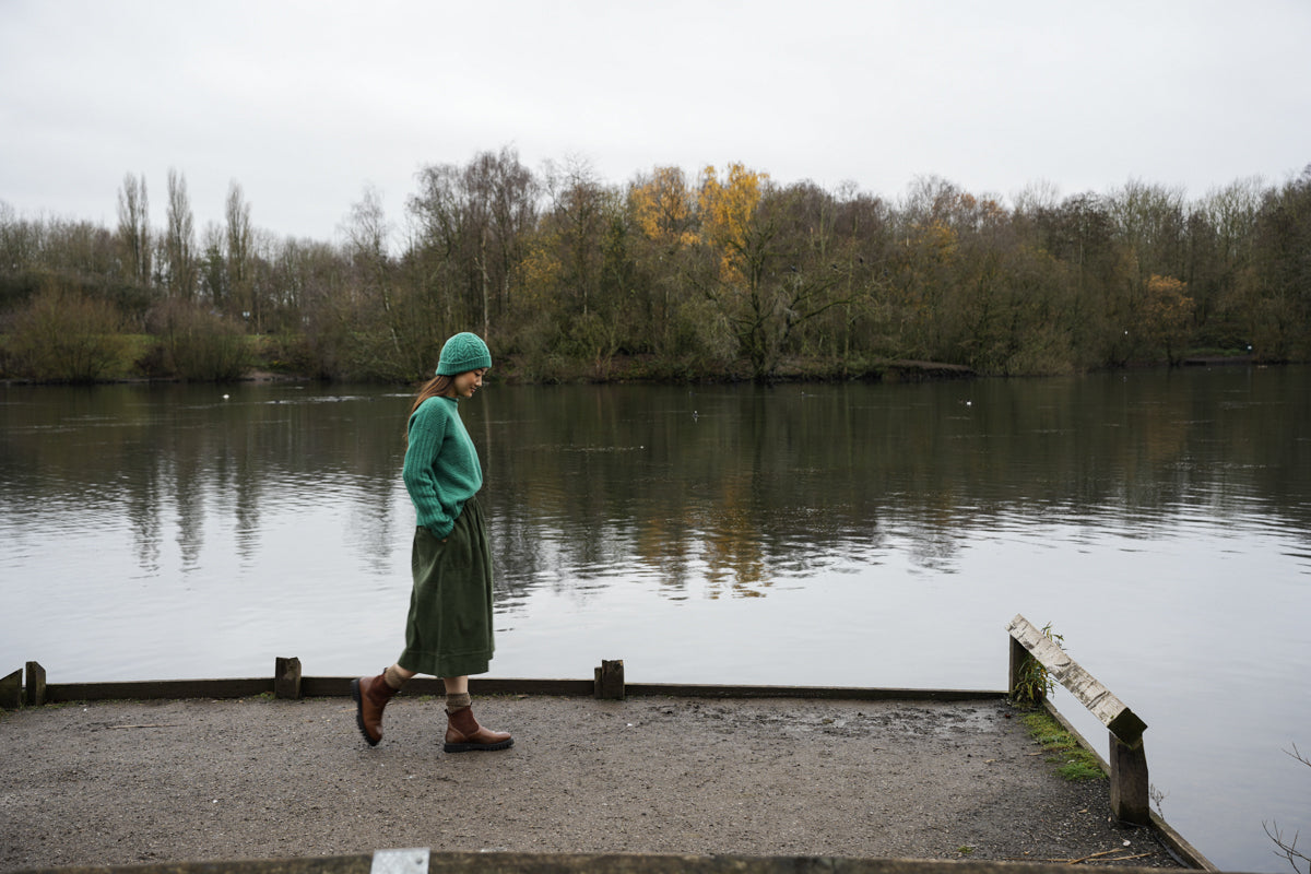Shika Lambswool Knitted Jumper in Emerald