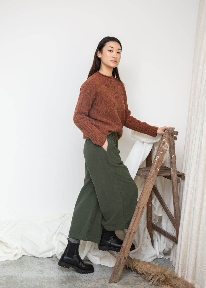 Shika Lambswool Knitted Jumper in Rust Marl