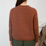Shika Lambswool Knitted Jumper in Rust Marl