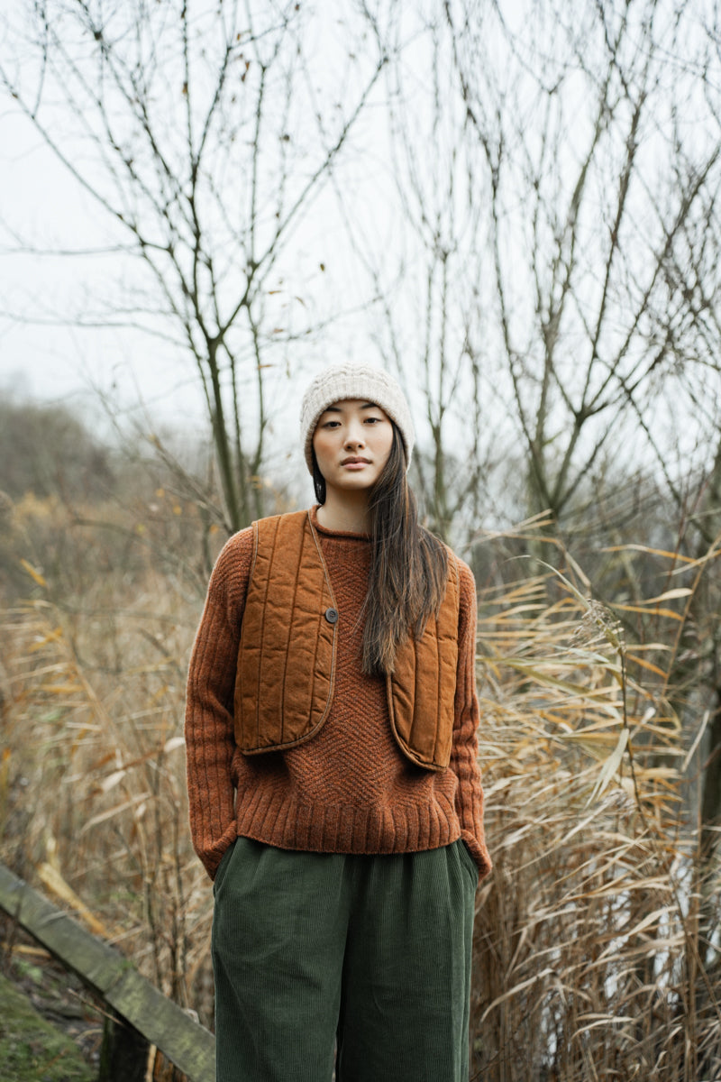 Shika Lambswool Knitted Jumper in Rust Marl