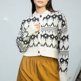 Sugi-Sue Organic Cotton Knitted Cardigan in Ecru Marl