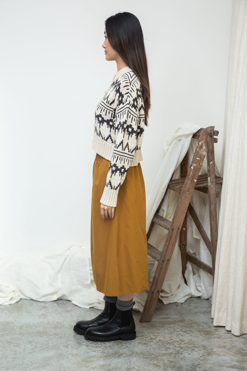 Sugi-Sue Organic Cotton Knitted Cardigan in Ecru Marl