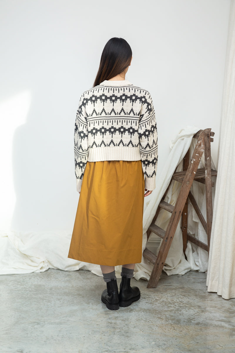 Sugi-Sue Organic Cotton Knitted Cardigan in Ecru Marl