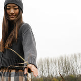 Sugi Organic Cotton Knitted Cardigan in Grey Marl