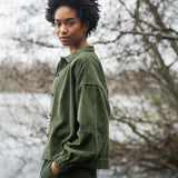 Tierra Organic Cotton Corduroy Overshirt in Khaki