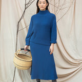 Tora Organic Cotton Knitted Jumper in Ink Blue