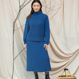 Tora Organic Cotton Knitted Jumper in Ink Blue