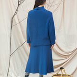 Tora Organic Cotton Knitted Jumper in Ink Blue