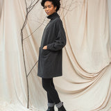 Tricia Organic Cotton Felpe Dress in Charcoal Stonewash
