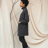 Tricia Organic Cotton Felpe Dress in Charcoal Stonewash