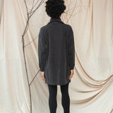 Tricia Organic Cotton Felpe Dress in Charcoal Stonewash