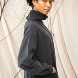 Tricia Organic Cotton Felpe Dress in Charcoal Stonewash