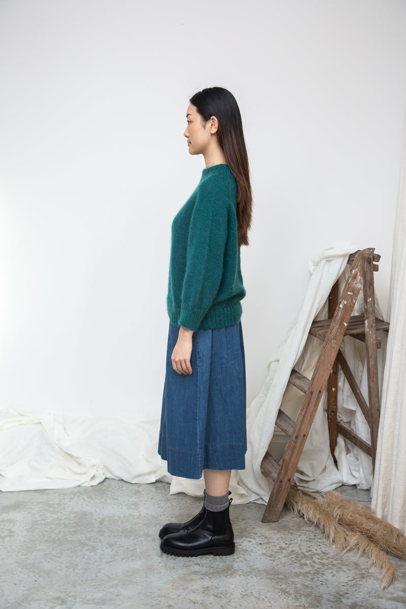 Solstice Mohair Knitted Jumper in Pine