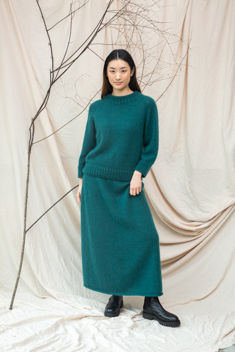 Solstice Mohair Knitted Jumper in Pine