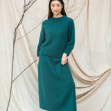 Solstice Mohair Knitted Jumper in Pine by HANNAH BEAUMONT