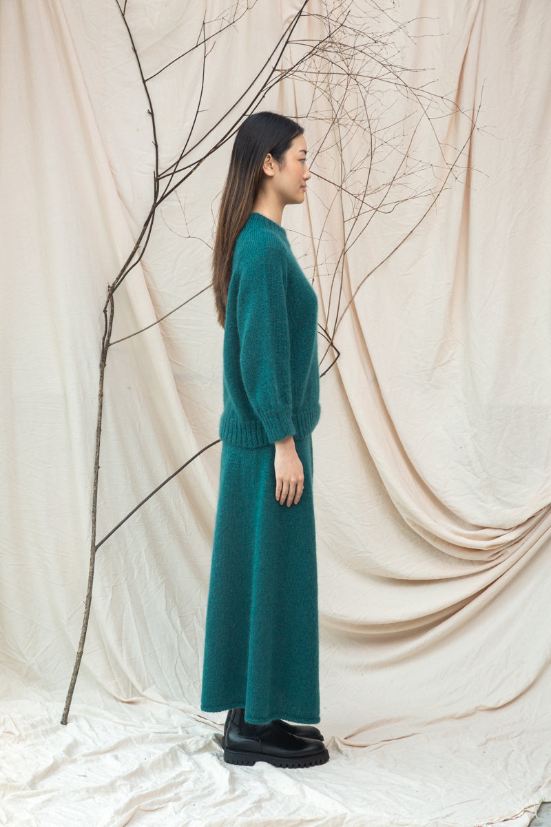 Solstice Mohair Knitted Jumper in Pine