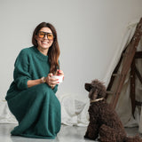 Solstice Mohair Knitted Jumper in Pine by HANNAH BEAUMONT