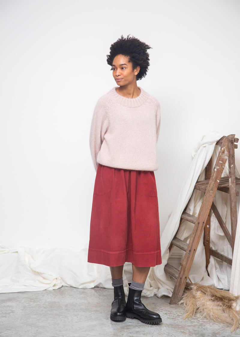 Solstice Mohair Knitted Jumper in Shell Pink by HANNAH BEAUMONT