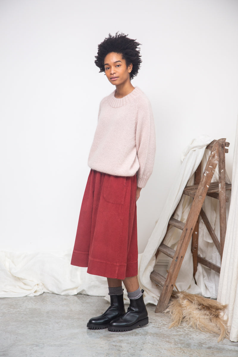Solstice Mohair Knitted Jumper in Shell Pink
