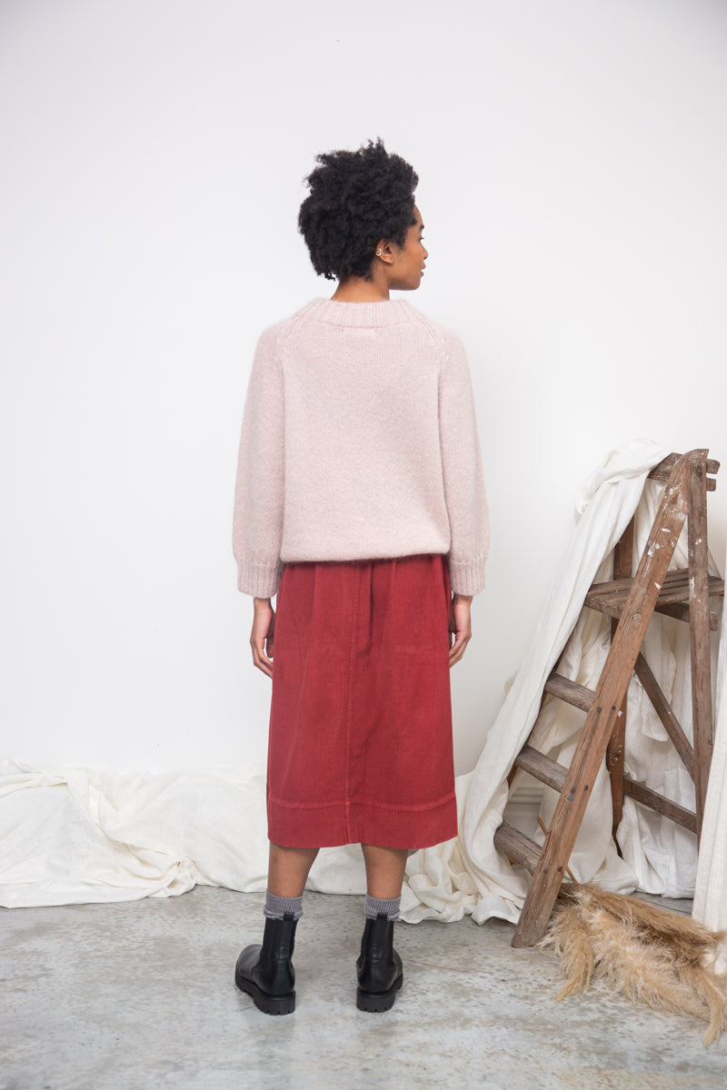 Solstice Mohair Knitted Jumper in Shell Pink