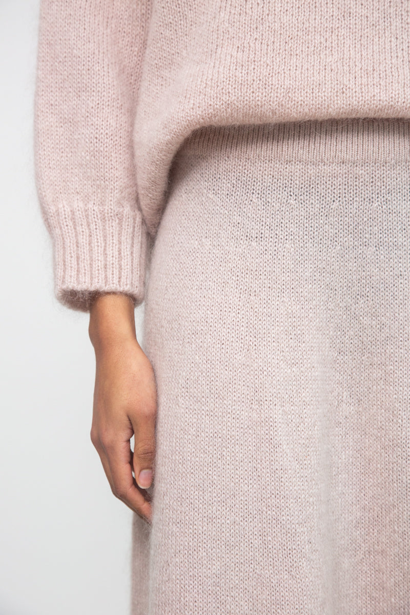 Solstice Mohair Knitted Jumper in Shell Pink