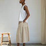 Azure Organic Cotton Poplin Top in White