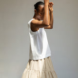 Azure Organic Cotton Poplin Top in White