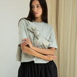 Bay Organic Cotton Jersey Top in Grey Marl