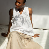 Cecilia Organic Cotton Poplin Skirt in Sand