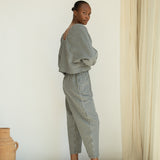 Cedar-Cay Organic Cotton Double Gauze Trouser in Monochrome Gingham