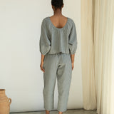 Cedar-Cay Organic Cotton Double Gauze Trouser in Monochrome Gingham