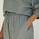 Cedar-Cay Organic Cotton Double Gauze Trouser in Monochrome Gingham