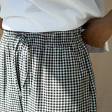 Cedar-Cay Organic Cotton Double Gauze Trouser in Monochrome Gingham