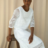 Daisy-Fay Cotton Lace Top in White by HANNAH BEAUMONT
