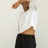 Daisy-Fay Cotton Lace Top in White by HANNAH BEAUMONT