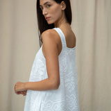 Freya-Fay Cotton Lace Dress in White by HANNAH BEAUMONT