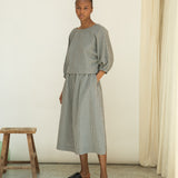 Goldie-Cay Organic Cotton Double Gauze Skirt in Monochrome Gingham