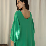 Henrietta Organic Cotton Cheesecloth Dress in Palm Green