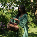 Henrietta Organic Cotton Cheesecloth Dress in Palm Green