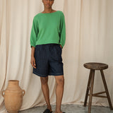 Ivy Organic Cotton Cheesecloth Top in Palm Green