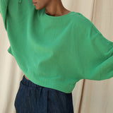 Ivy Organic Cotton Cheesecloth Top in Palm Green
