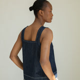Jess-Leigh Organic Cotton Denim Vest in Indigo