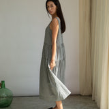 Kyra-Cay Organic Cotton Double Gauze Dress in Monochrome Gingham