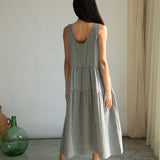 Kyra-Cay Organic Cotton Double Gauze Dress in Monochrome Gingham