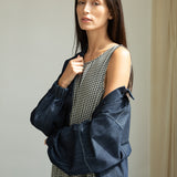 Kyra-Cay Organic Cotton Double Gauze Dress in Monochrome Gingham