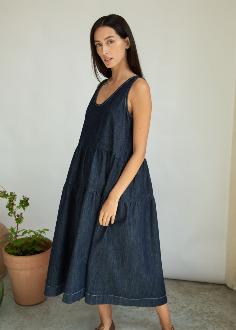 Kyra-Leigh Organic Cotton Denim Dress in Indigo