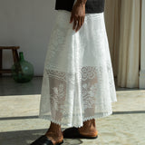 Lyla-Fay Cotton Lace Skirt in White by HANNAH BEAUMONT