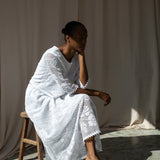 Lyla-Fay Cotton Lace Skirt in White by HANNAH BEAUMONT